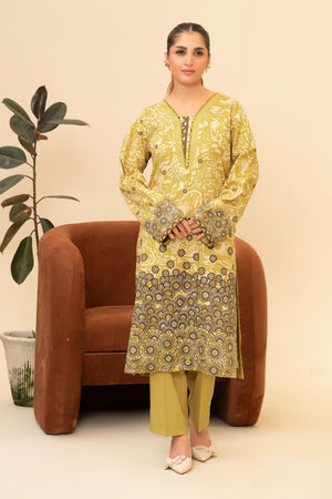 2 Piece Unstitched Olive Printed Cotton - (Vol-42/05)D-2 - SAFANOOR