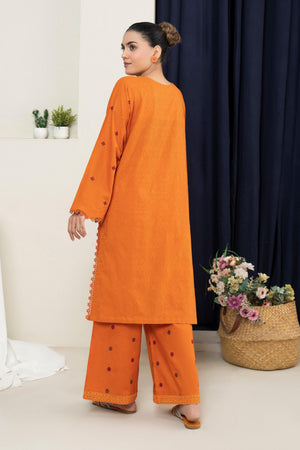 2 Piece Unstitched Orange Embroidered Lawn - (Vol-36/03)2P-S-25-D5 - SAFANOOR