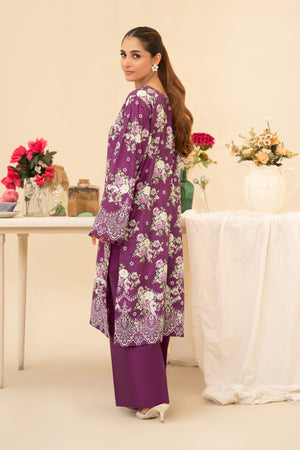 2 Piece Unstitched Plum Printed Cotton - (Vol-42/05)D-11 - SAFANOOR