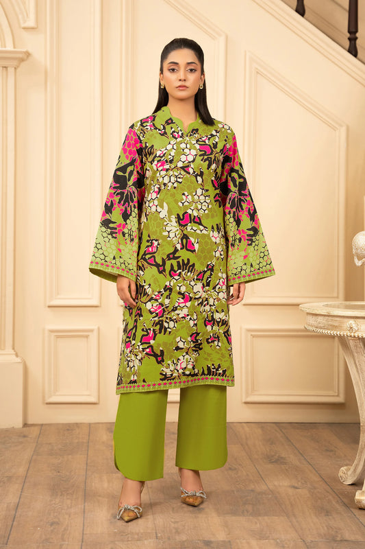 2 Piece Unstitched Printed Dark Mustard Khaddar