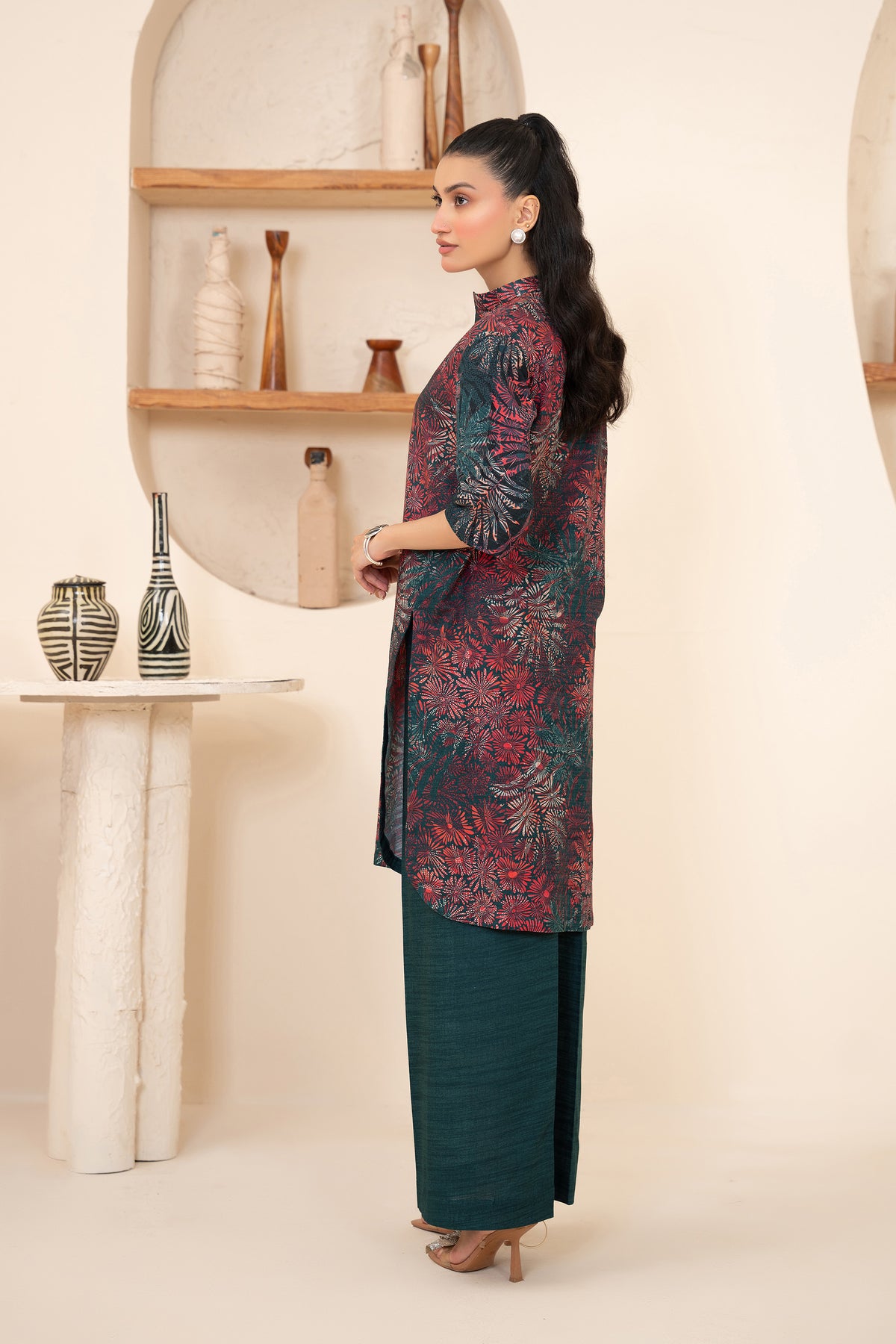 2 Piece Unstitched Printed Slate Gray Khaddar