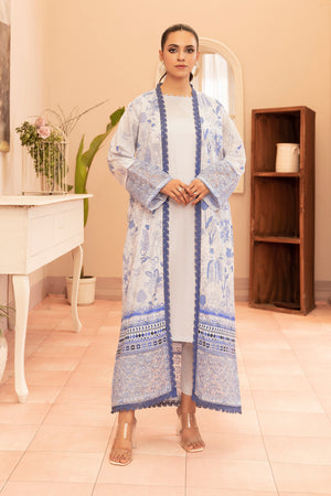 2 Piece White Unstitched Embroidered Lawn - (Vol-37/06)2P-S-25-D3 - SAFANOOR