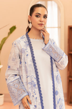 2 Piece White Unstitched Embroidered Lawn - (Vol-37/06)2P-S-25-D3 - SAFANOOR