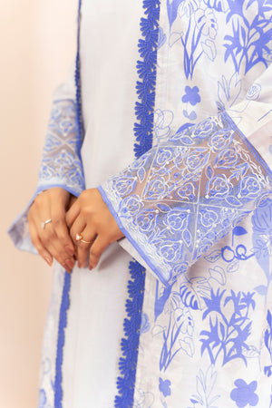 2 Piece White Unstitched Embroidered Lawn - (Vol-37/06)2P-S-25-D3 - SAFANOOR