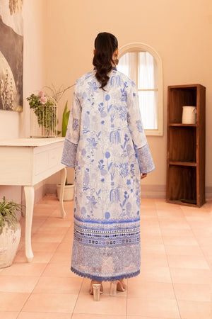 2 Piece White Unstitched Embroidered Lawn - (Vol-37/06)2P-S-25-D3 - SAFANOOR