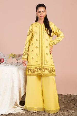 2 Piece Yellow Unstitched Embroidered Lawn - (Vol-40/04)2P-S-25-D-12 - SAFANOOR