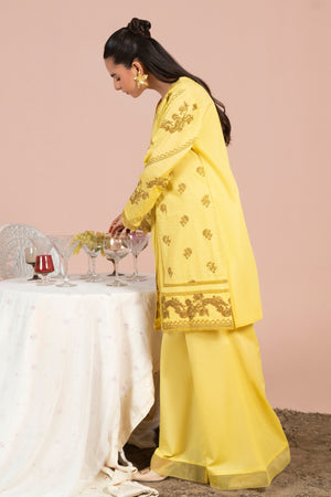 2 Piece Yellow Unstitched Embroidered Lawn - (Vol-40/04)2P-S-25-D-12 - SAFANOOR