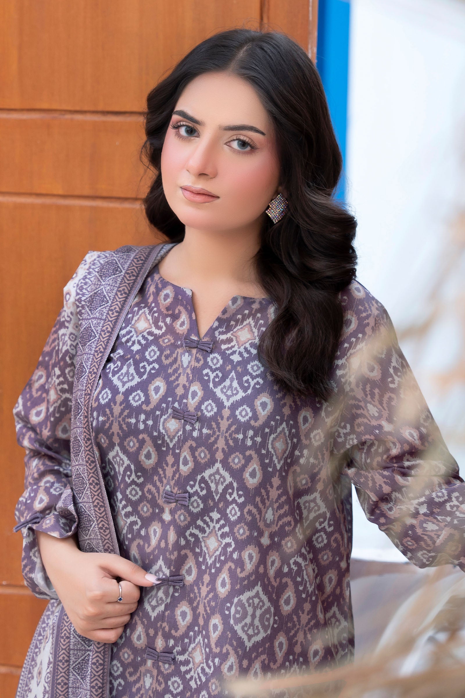 Old Lavender 3 Piece Unstitched Premium Printed Lawn