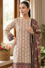Beige 3 Piece Unstitched Premium Printed Lawn