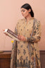 Dark Beige 3 Piece Unstitched Premium Printed Lawn