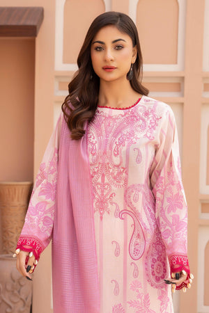 3 Piece Unstitched Skin Embroidered Lawn - SafaNoor