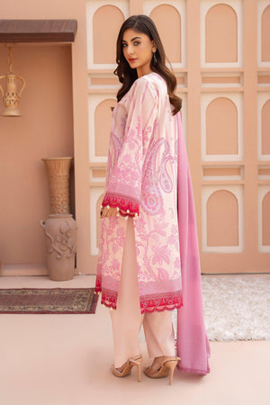 3 Piece Unstitched Skin Embroidered Lawn - SafaNoor