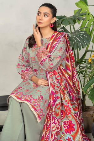 3 Piece Ash Grey Khaddar Unstitched - SafaNoor