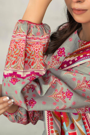 3 Piece Ash Grey Khaddar Unstitched - SafaNoor