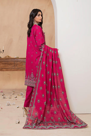 3 Piece Barbie Pink Khaddar Unstitched - SafaNoor