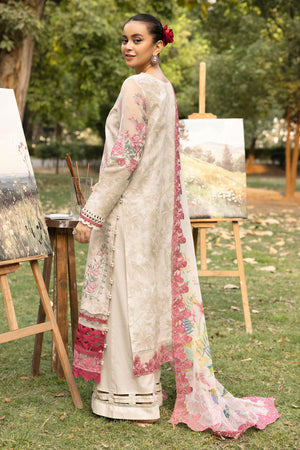 3 Piece Beige Unstitched Embroidered Lawn - (Vol-108/12)3P-S-25-D9 - SAFANOOR