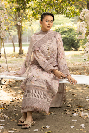 3 Piece Brown Unstitched Embroidered Lawn - (Vol-108/12)3P-S-25-D2 - SAFANOOR