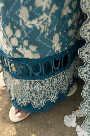 3 Piece Crystal Teal Unstitched Embroidered Lawn - (Vol-108/12)3P-S-25-D1 - SAFANOOR