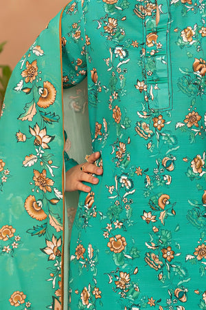 3 Piece Cyan Khaddar Unstitched - SafaNoor
