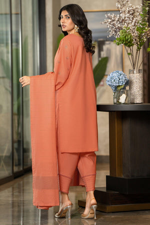 3 Piece Dyed Naps Khaddar Orange - SafaNoor