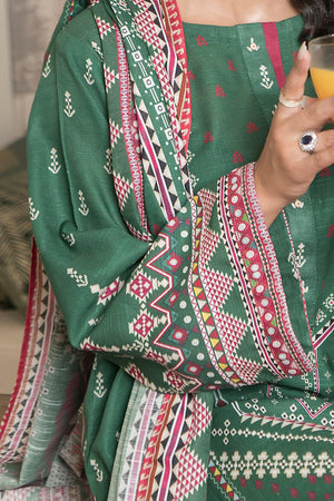 3 Piece Forest Green Khaddar Unstitched - SafaNoor