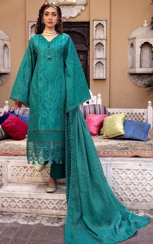 3 Piece Green Embroidered Organza Lawn - (Vol-71/02)3P-S-24-D-10 - SAFANOOR