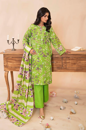 3 Piece Green Khaddar Unstitched - SafaNoor