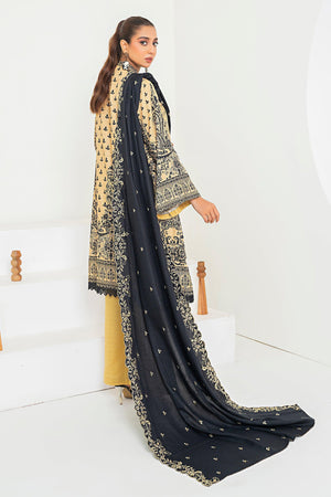 3 Piece Lemon Printed Khaddar Unstitched - SafaNoor