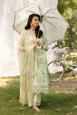 3 Piece Mint Green Unstitched Embroidered Lawn - (Vol-108/12)3P-S-25-D4 - SAFANOOR