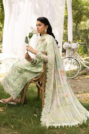 3 Piece Mint Green Unstitched Embroidered Lawn - (Vol-108/12)3P-S-25-D4 - SAFANOOR