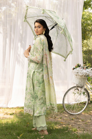 3 Piece Mint Green Unstitched Embroidered Lawn - (Vol-108/12)3P-S-25-D4 - SAFANOOR