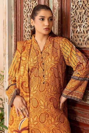 3 Piece Mustard Khaddar Unstitched - SafaNoor