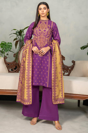 3 Piece Orchid Purple Khaddar Unstitched - SafaNoor