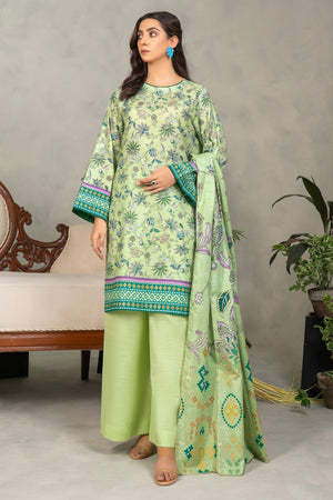3 Piece Pastel Green Khaddar Unstitched - SafaNoor