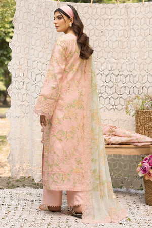 3 Piece Peach Unstitched Embroidered Lawn - (Vol-108/12)3P-S-25-D7 - SAFANOOR