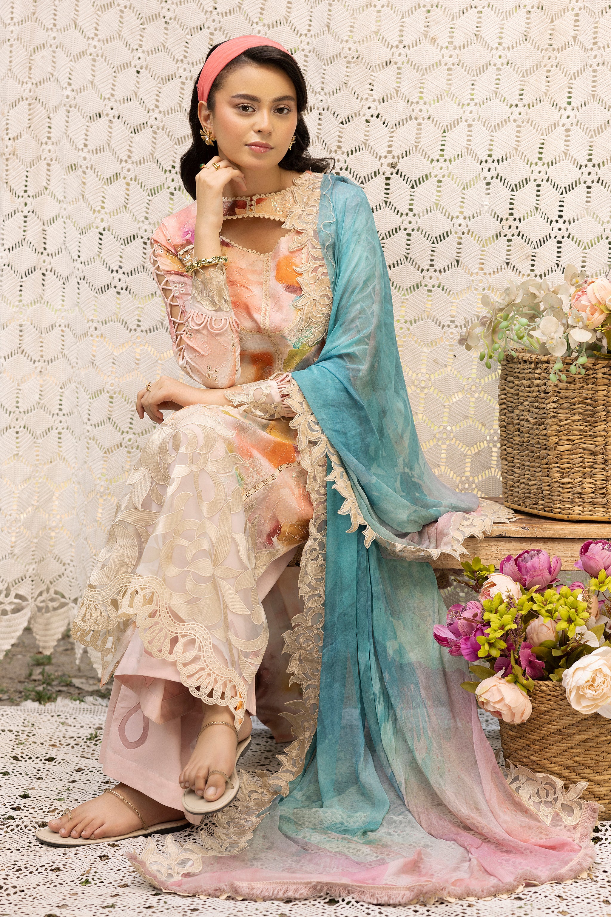 3 Piece Pink Unstitched Embroidered Lawn - (Vol-108/12)3P-S-25-D10