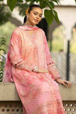 3 Piece Rose Pink Unstitched Embroidered Lawn - (Vol-108/12)3P-S-25-D5 - SAFANOOR