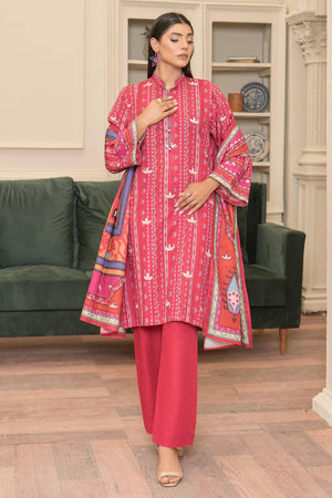 3 Piece Rusty Red Khaddar Unstitched - SafaNoor