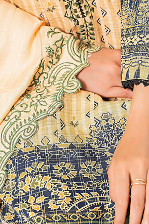 3 Piece Skin Printed Khaddar Unstitched - SafaNoor