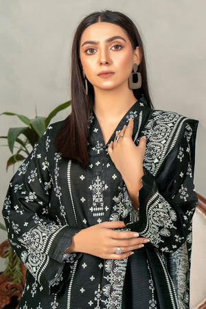 3 Piece Soft Black Khaddar Unstitched - SafaNoor