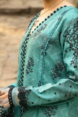3 Piece Teal Unstitched Embroidered Lawn - (Vol-108/12)3P-S-25-D6 - SAFANOOR