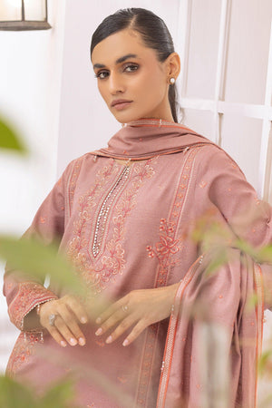 3 Piece Unstitched Apricot Orange - SafaNoor