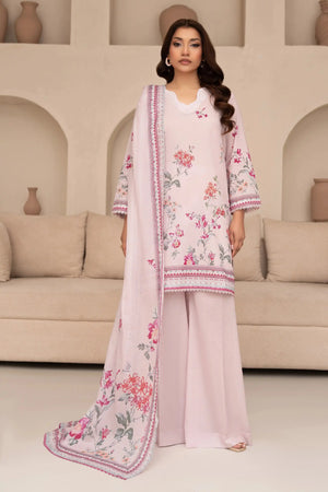 3 Piece Unstitched Baby Pink Premium Printed Lawn Suit By Safa Noor Summer 2026 Niga Collection