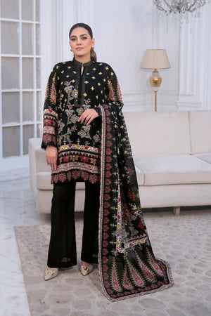 3 Piece Unstitched Black Premium Printed Lawn Suit by Safa Noor Nigaah Collection Summer 2026
