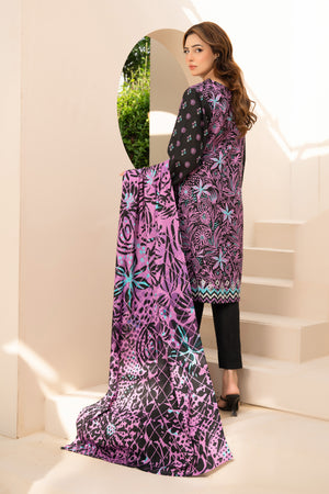 3 Piece Unstitched Black Printed Khaddar - (Vol-111/10)D12 - SAFANOOOR