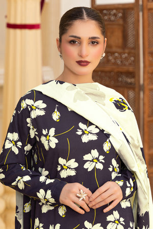 3 Piece Unstitched Black Printed Linen - (Vol-114/08)D8 - SAFANOOOR
