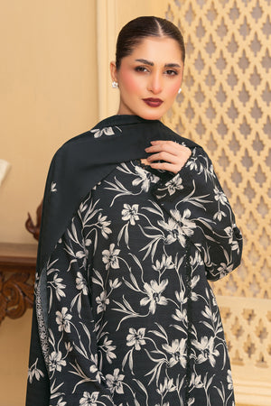 3 Piece Unstitched Black Printed Linen - (Vol-114/08)D1 - SAFANOOOR