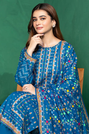 3 Piece Unstitched Blue Printed Cotton - (Vol-110/13)D5 - SAFANOOOR