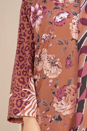 3 Piece Unstitched Brown Printed Khaddar - (Vol-111/10)D11 - SAFANOOOR