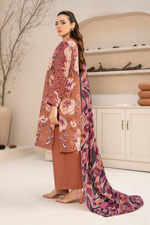 3 Piece Unstitched Brown Printed Khaddar - (Vol-111/10)D11 - SAFANOOOR